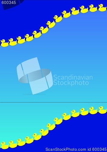 Image of two lines of ducks.ai