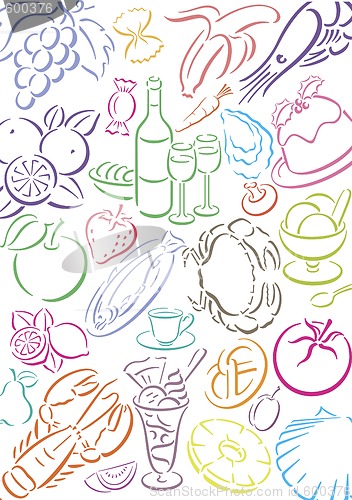 Image of background with food symbols