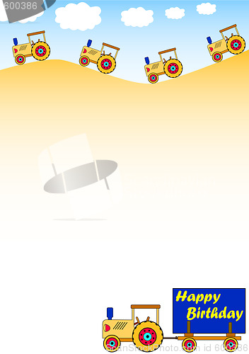 Image of birthday background with tractors