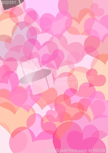 Image of background out of transparent hearts
