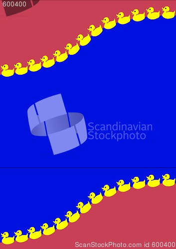 Image of background with two lines of yellow ducks