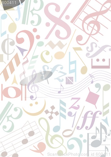 Image of background pastell music signs