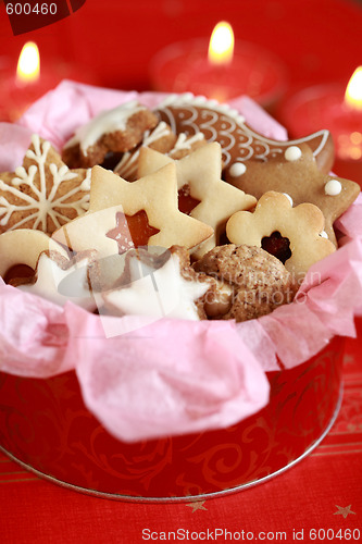 Image of Detail of Christmas cookies