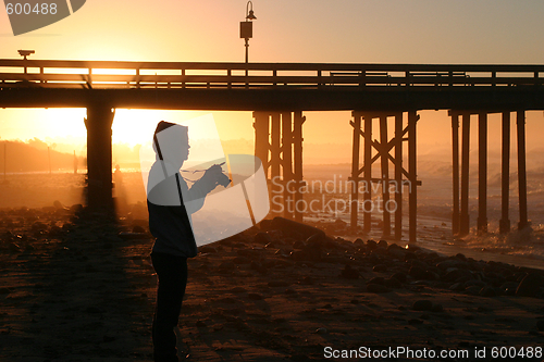 Image of Photographer At Sunset