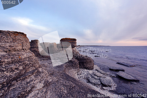 Image of Limestone pillar at dusk, Sweden