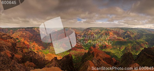 Image of Dramatic panorama view of Waimea Canyon, Kauai, Hawaii