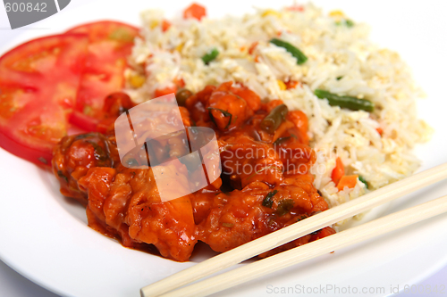 Image of Chicken sweet and sour and veg fried rice