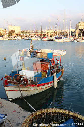 Image of Greek fishing caique with gear