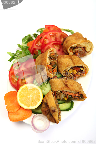 Image of Chinese style vegetable spring rolls