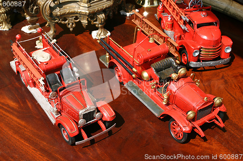 Image of Toy fire trucks