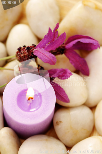 Image of candle and lavender