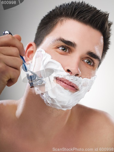 Image of Man shaving