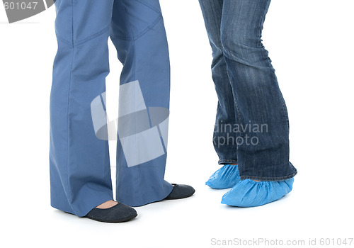 Image of Legs of nurse and patient