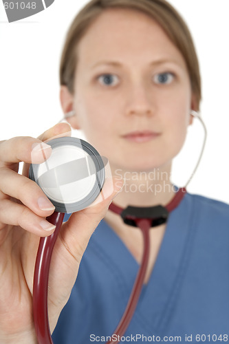 Image of Portrait of nurse with stethoscope