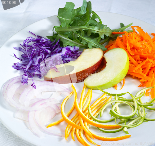 Image of salad ingredient on a plate