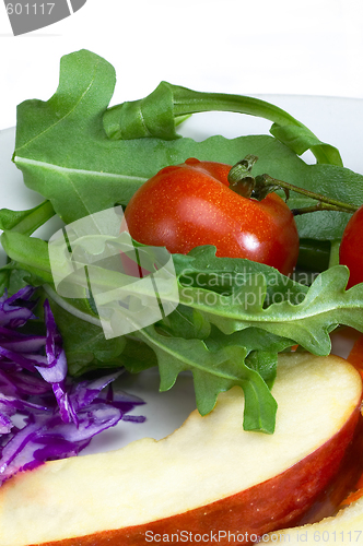 Image of salad ingredient on a plate