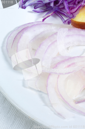 Image of salad ingredient on a plate