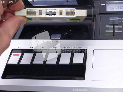 Image of inserting old audio tape