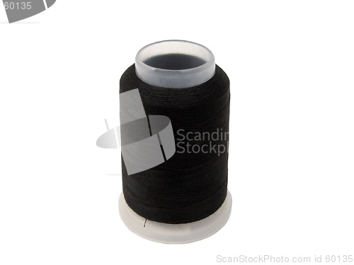 Image of Black sawing thread bobbin-clipping path