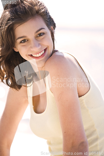 Image of Happy beach girl