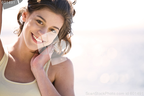 Image of Happy girl on the beach