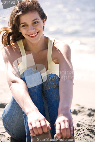 Image of Happy caucasian girl