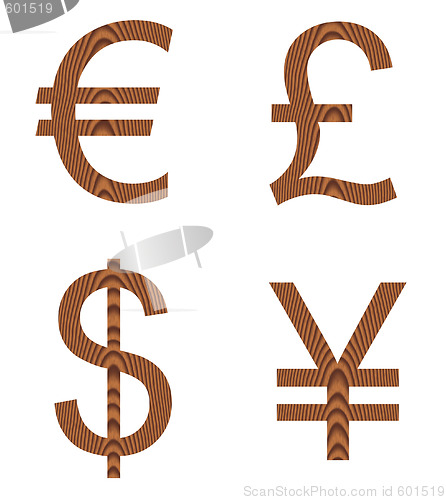 Image of Wooden Currency Signs