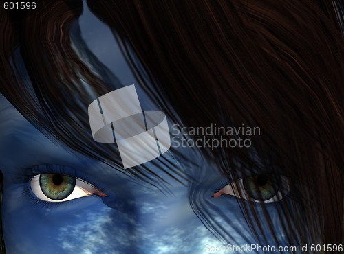 Image of blue face