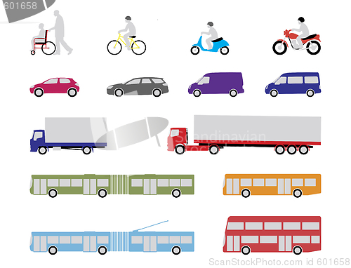 Image of set of road transport vehicles