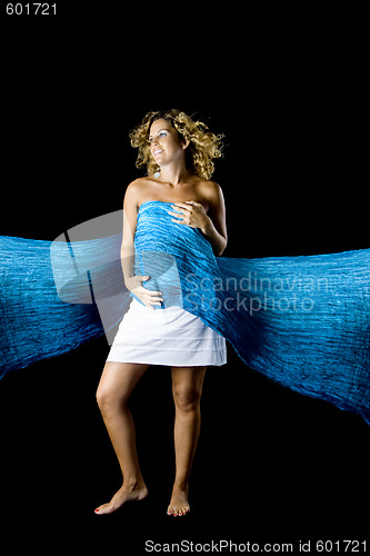 Image of Pregnant woman in blue