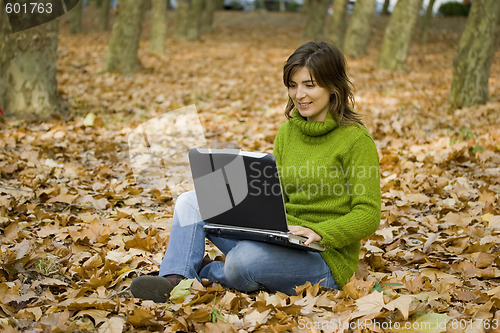 Image of Working with a laptop