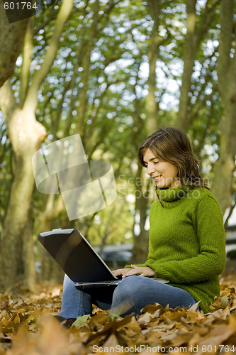 Image of Working with a laptop