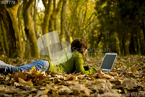 Image of Working with a laptop