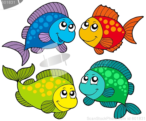 Image of Cute cartoon fishes collection