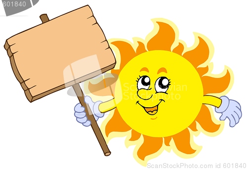 Image of Summer Sun with wooden table