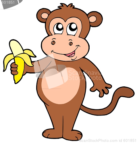 Image of Cute monkey with banana