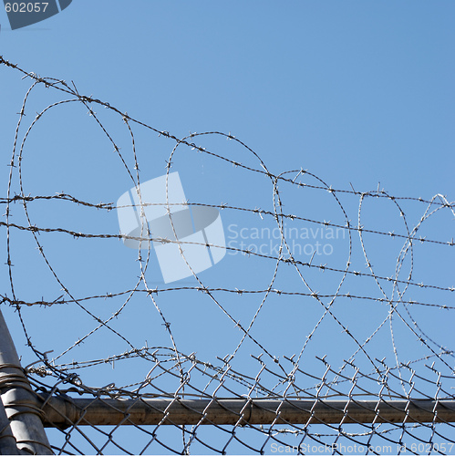 Image of Barbed wire security fence