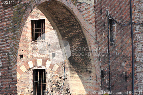 Image of medieval wall in Verona, Italy