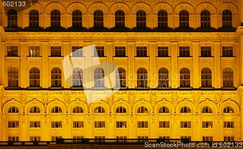 Image of Night detail of the House of Parliament,Bucharest,Romania