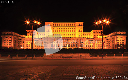 Image of The Palace of the Parliament,Bucharest,Romania-night image