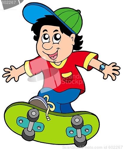 Image of Skateboarding boy