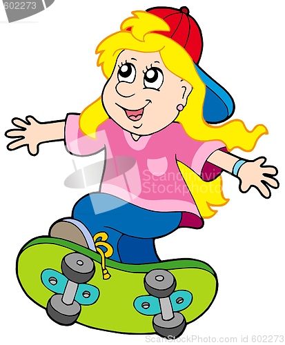 Image of Skateboarding girl