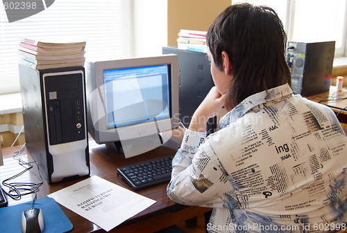 Image of  Working on computer