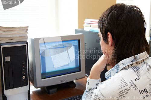 Image of Working on computer