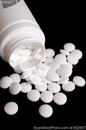 Image of bottle with white pills