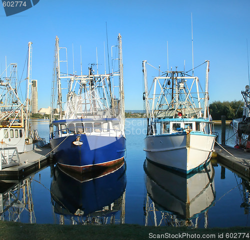 Image of Prawn Trawlers At Dock