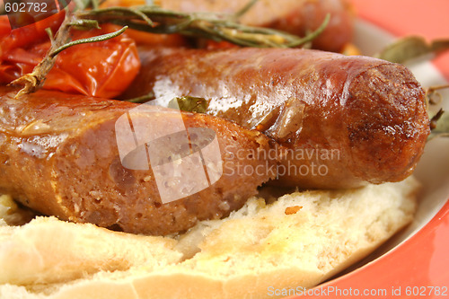 Image of Baked Sausages And Tomatoes