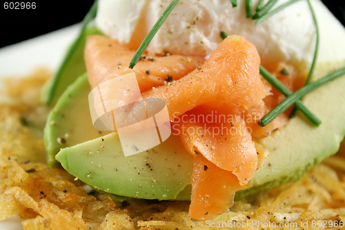 Image of Salmon And Poached Egg Stack