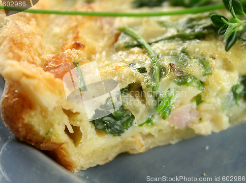 Image of Slice Of Spinach And Bacon Quiche