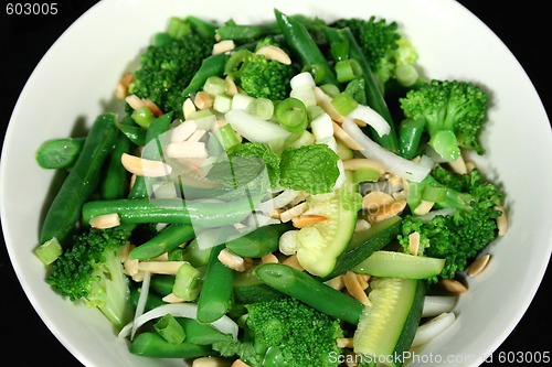 Image of Green vegetables With Almonds 1